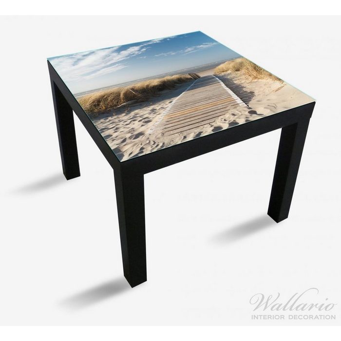Wallario Tischplatte Auf dem Holzweg zum Strand (1 St) für Ikea Lack Tisch geeignet