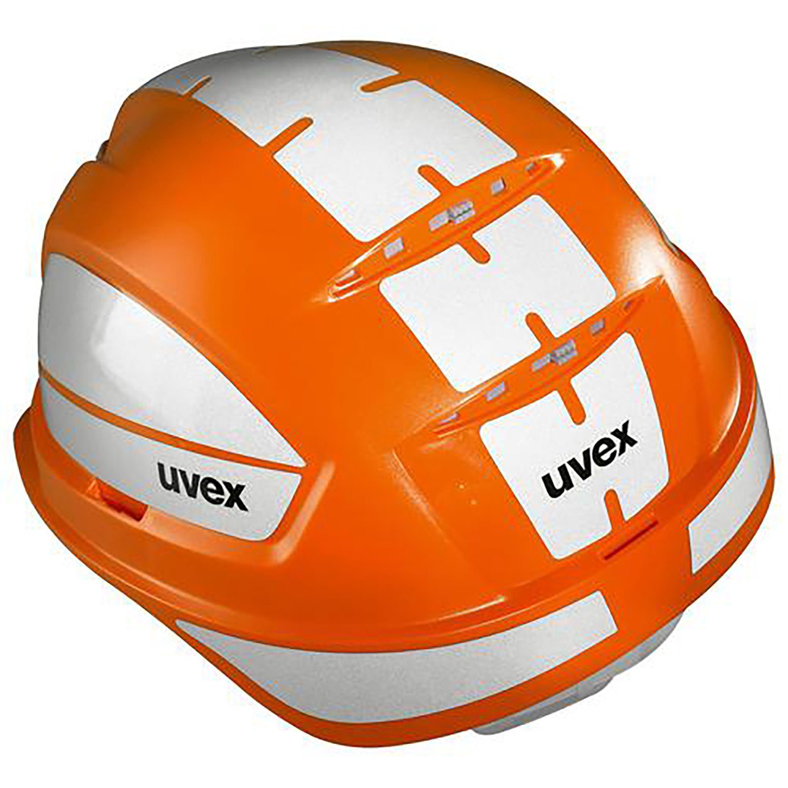 Schutzhelm Sicherheitshelm 9772239 mit Uvex pheos orange Lüftungen