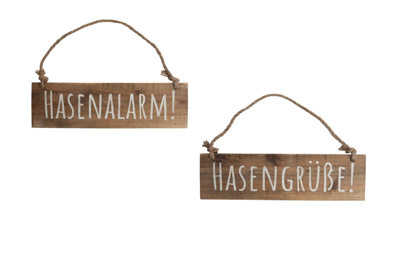 Imkerei Freese Dekoobjekt Freese Holz-Schild Hasenalarm braun, 41 x 12 cm