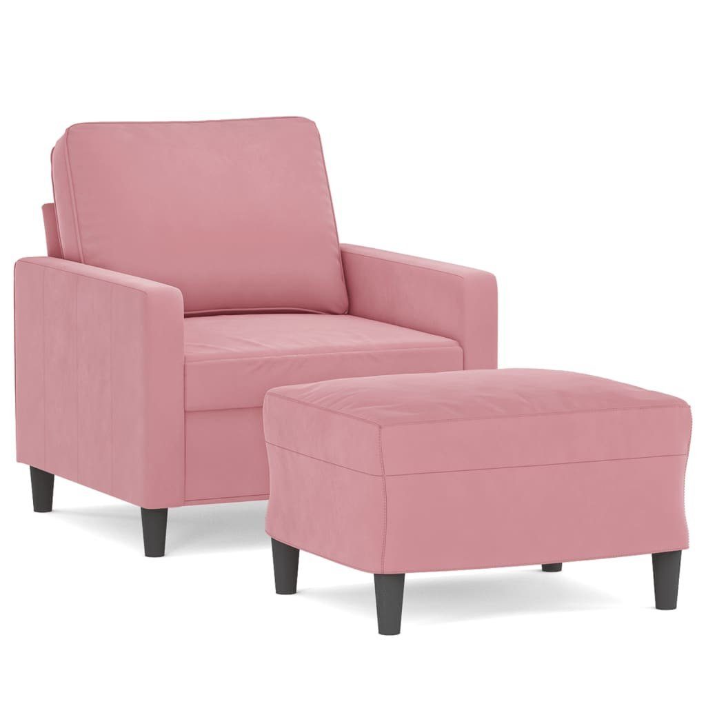 vidaXL Sofa Sessel mit Hocker Rosa günstig online kaufen