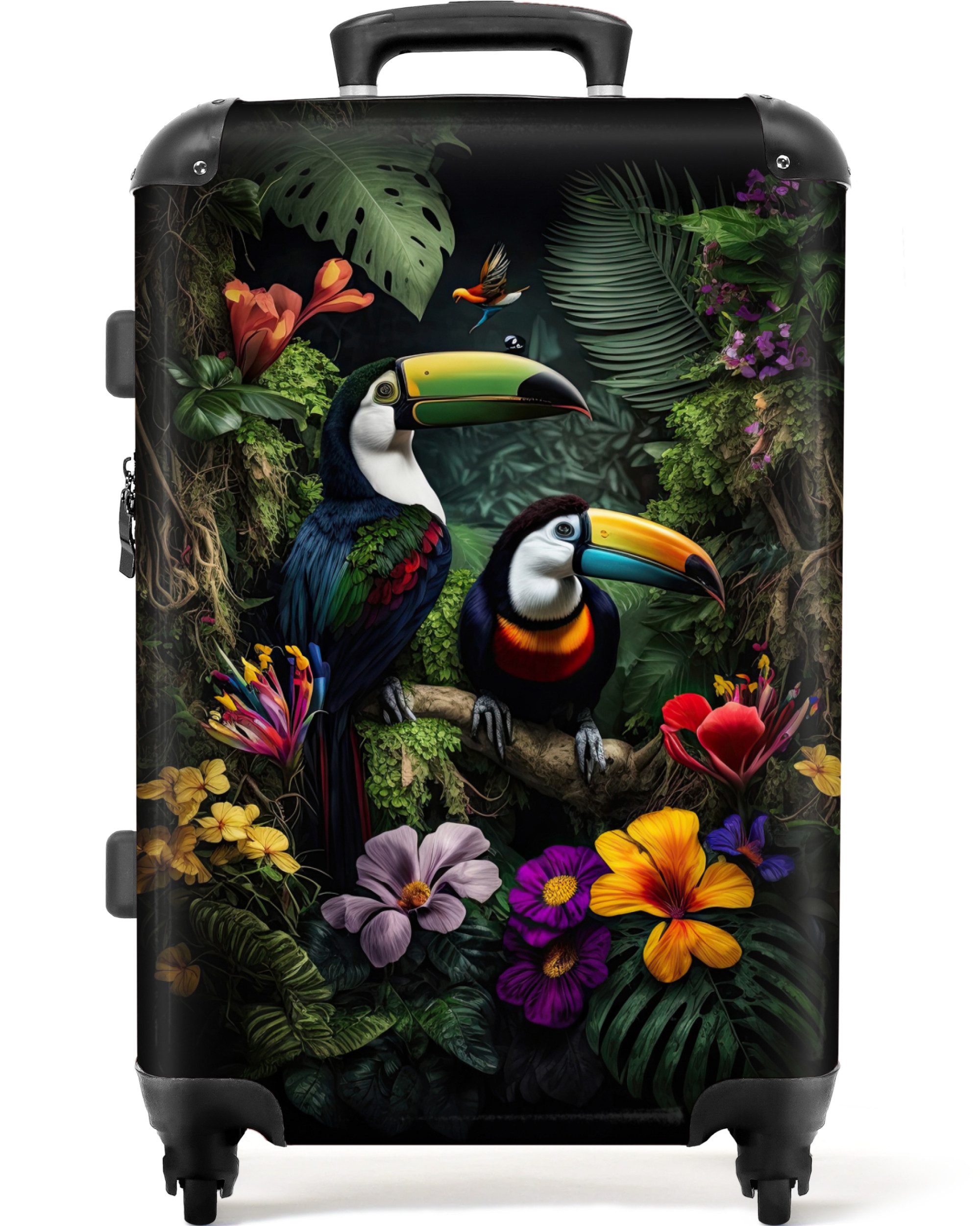 NoBoringSuitcases.com© Hartschalen-Trolley Tukan - Blumen - günstig online kaufen