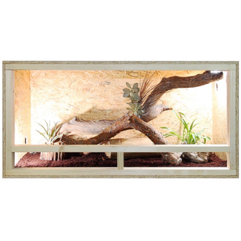 Repiterra Terrarium mit Seitenbelüftung 120 x 60 x 60 cm, mit Glasfront und  aus Wärme-isolierenden OSB-Platten