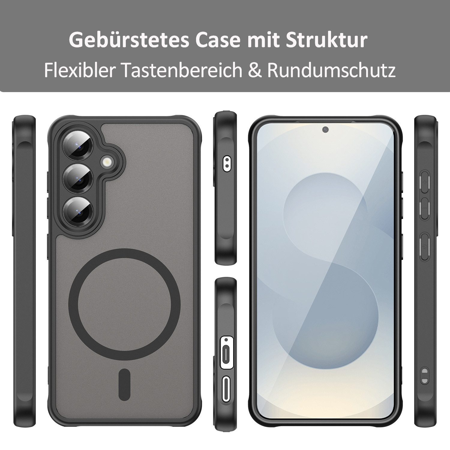 betterfon Handyhülle für Samsung Galaxy Serie Schutzhülle Magnet Case Hülle magnetisch, Magnetisches Laden, mattes Design, kratzfest & stoßfest verarbeitet – Bild 4 von 5