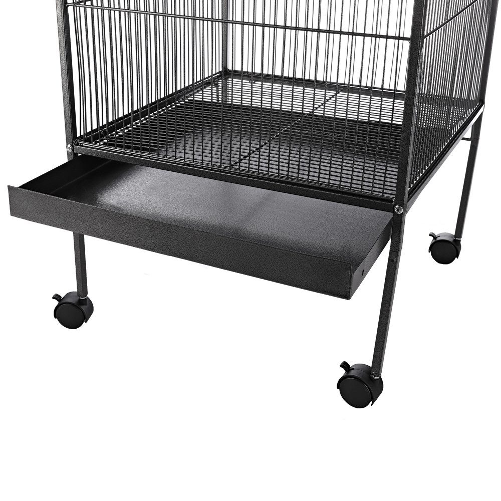 Feel2Home Vogelkäfig Vogelvoliere Metall Vogelkäfig Vogelhaus Tierkäfig Käfig Hoch Rollen, Bodenschutzgitter