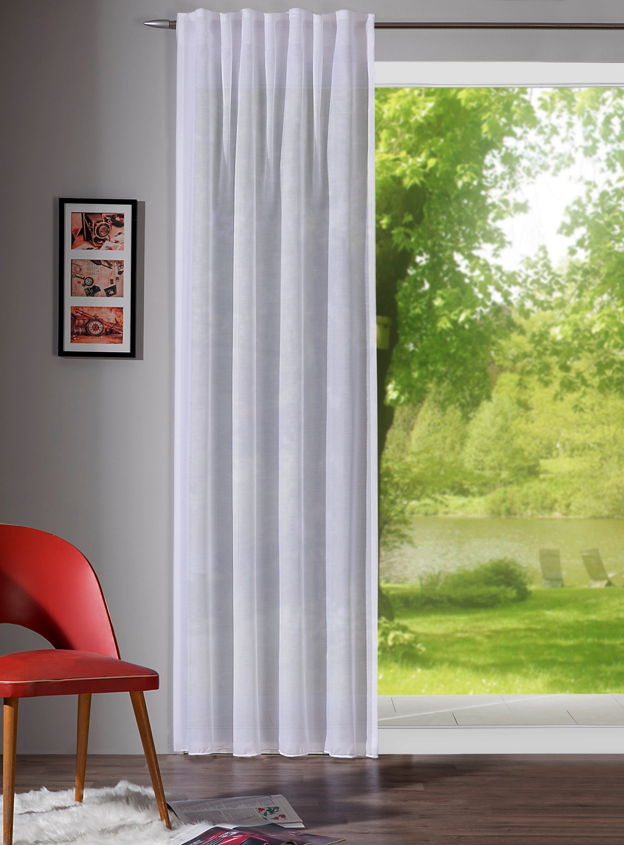 Verdi Vorhang Schal mit verdeckten Schlaufen Svea 145 x 245 cm (1 St), Multifunktionsband, halbtransparent, Polyester