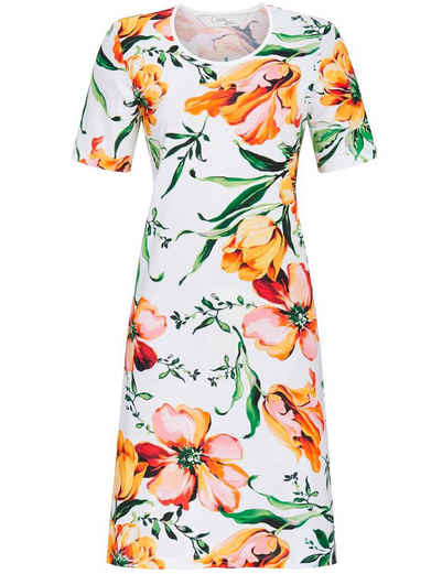 Ringella Nachthemd mit Blumenmotiv 'Tropical' 3271009, Weiß Apricot