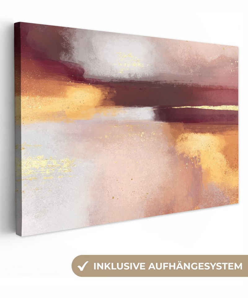OneMillionCanvasses® Leinwandbild Malen - Abstrakt - Pastell, (1 St), Wandbild Leinwandbilder, Aufhängefertig, Wanddeko, 30x20 cm