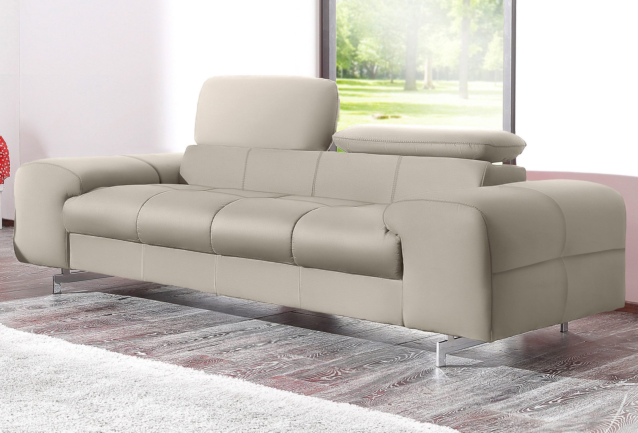 COTTA Polstergarnitur Chef, (Set), Set bestehend aus: 2-Sitzer mit Kopfteilverstellung & Hocker