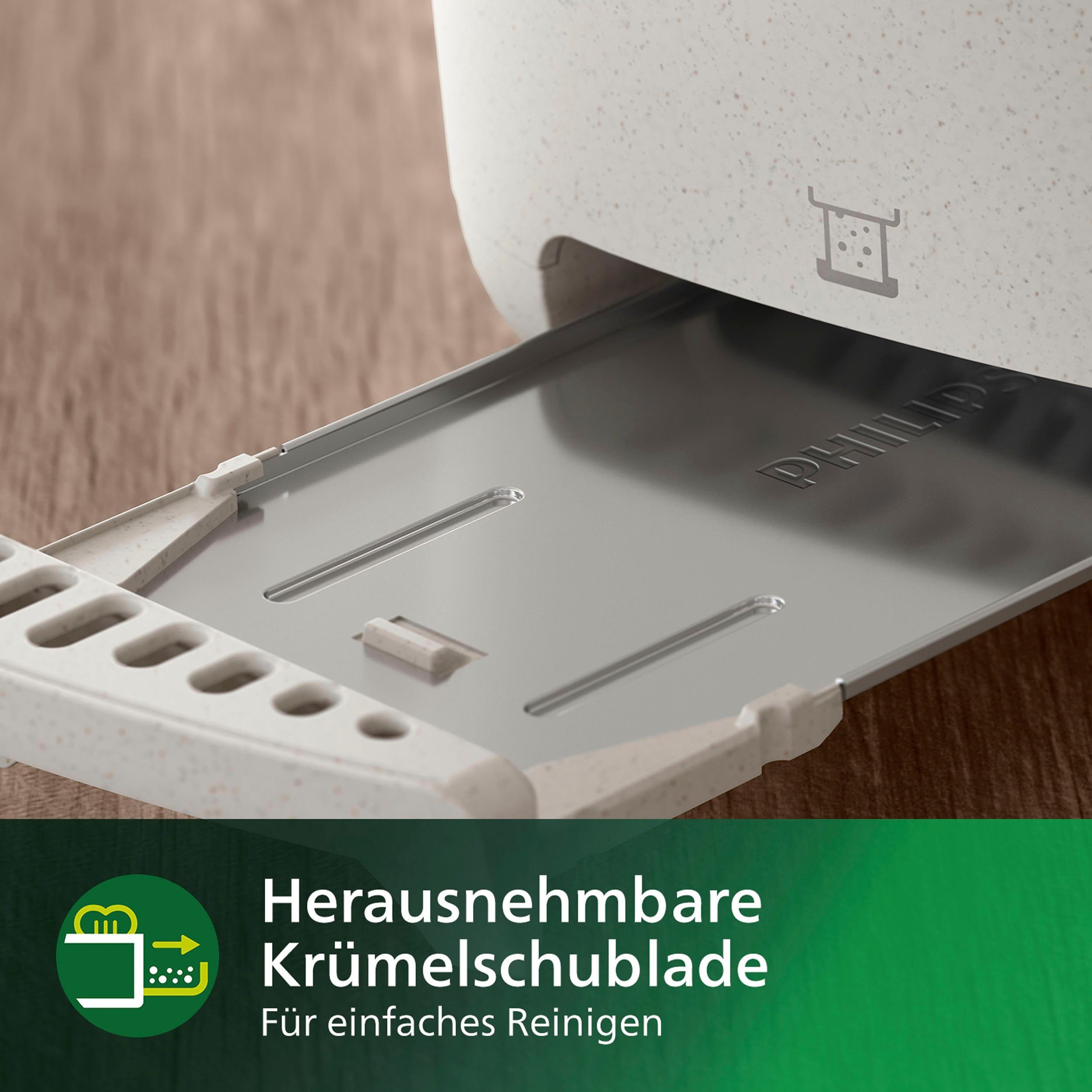 Philips Toaster HD2640/10, 830 Conscious 2 Serie kurze W Edition Eco Schlitze, 5000er