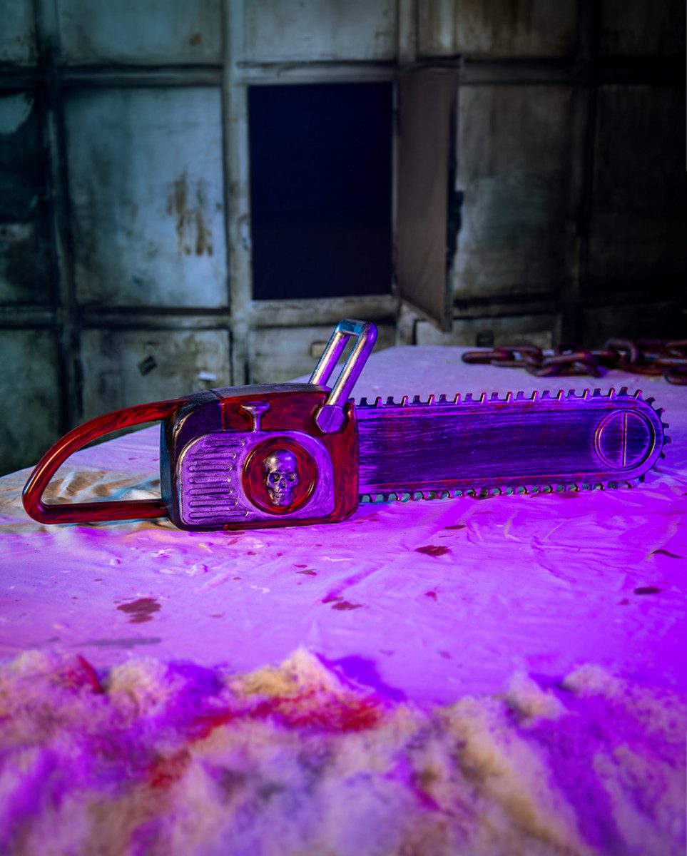 Horror-Shop Blaster Skull Kettensäge als Kostümzubehör