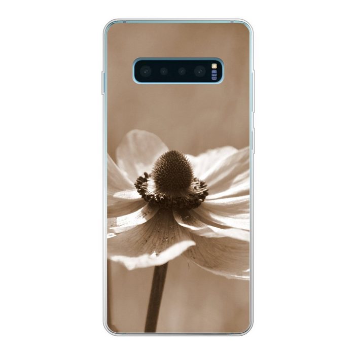 MuchoWow Handyhülle Blume der Anemone Sepia-Fotodruck Phone Case Handyhülle Samsung Galaxy S10 Lite Silikon Schutzhülle