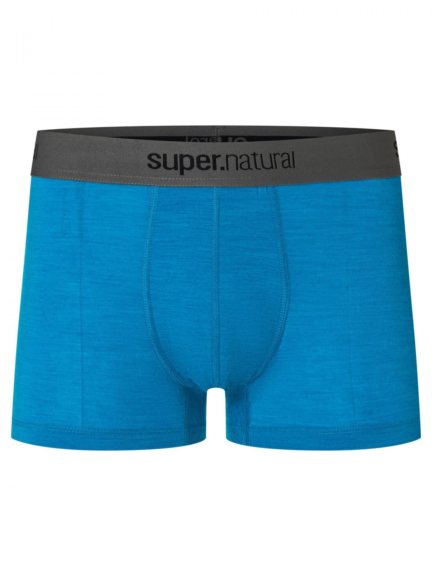 SUPER.NATURAL Lange Unterhose 175 Super.natural Kurze Base Boxer Mid Metryal M Herren Melange Blue