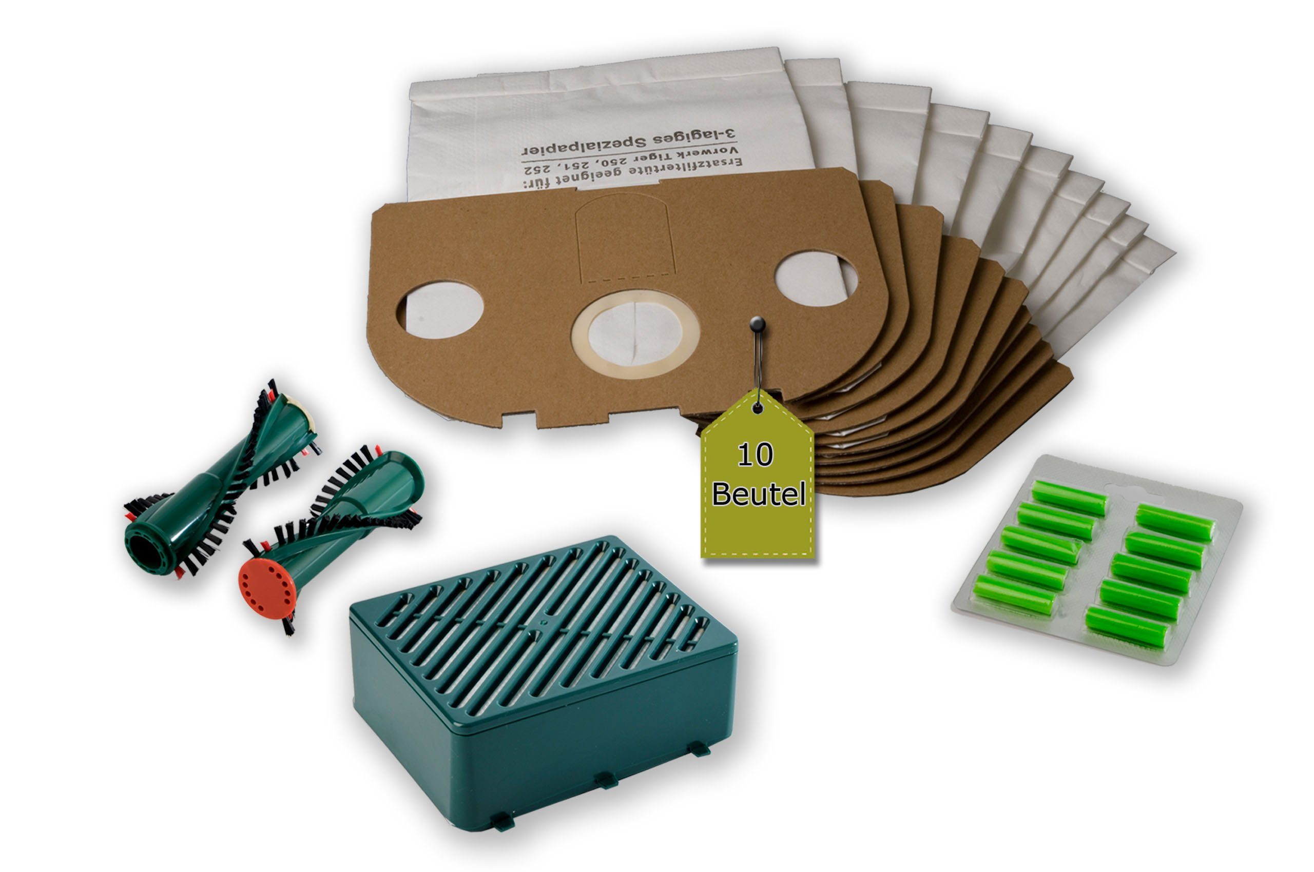 eVendix Staubsaugerbeutel passend für Vorwerk Tiger VT 250 - 252, passend für Vorwerk, 1 St., Vorwerk Tiger VT 250, 251, 252