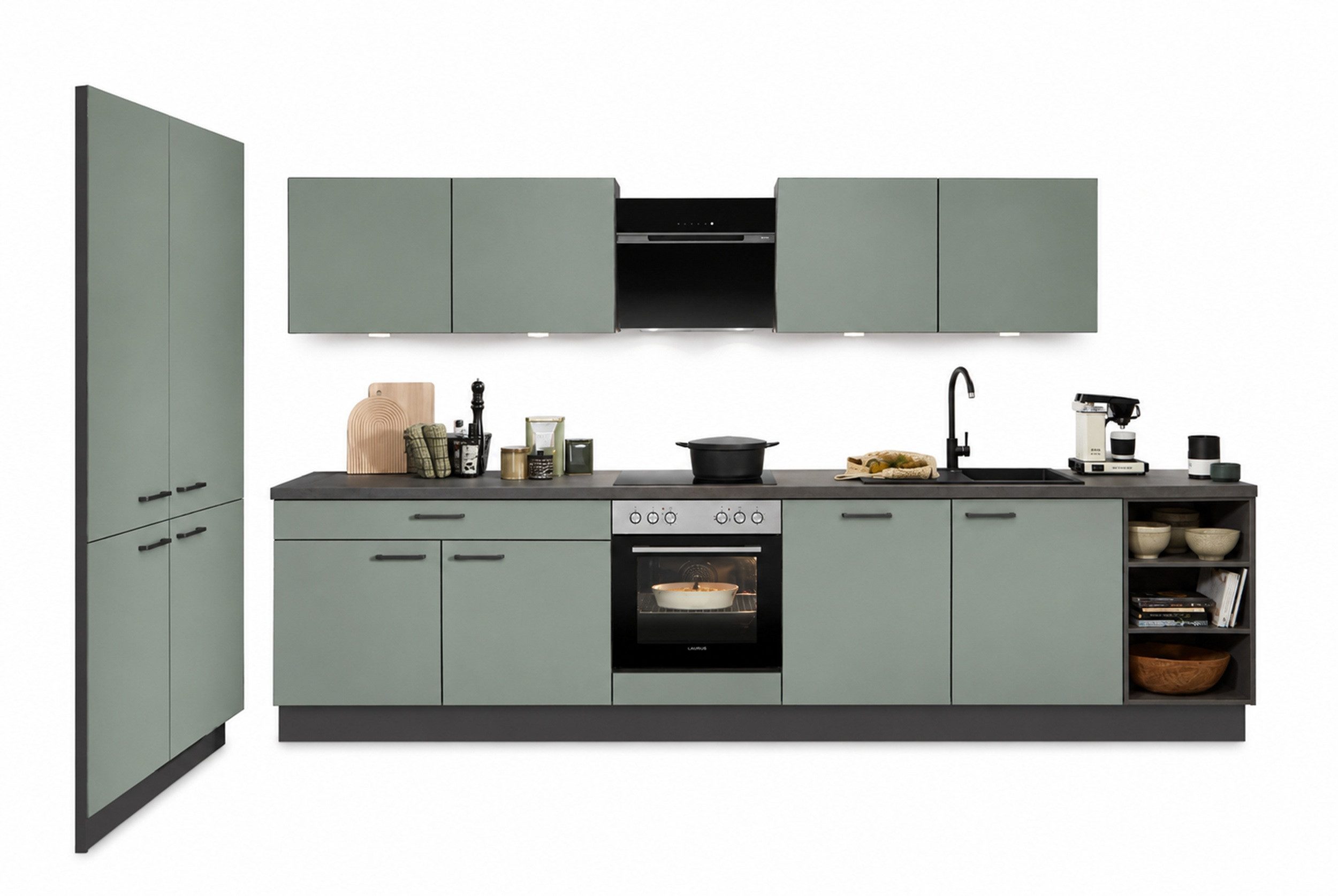 nobilia® Winkelküche Rana, individuell anpassbar, gratis Küchenplanung mit Profis, (Breite 465 cm), vormontiert, wahlw. mit E-Geräten, Preis inkl.Lieferung