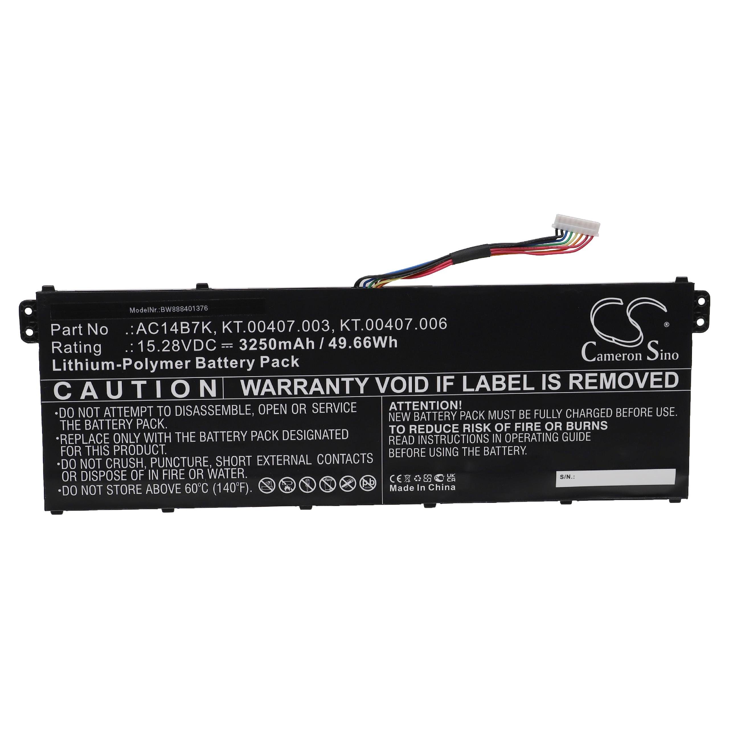 vhbw Akku passend für Acer Predator HELIOS 300 PH317-52-571BS, 300 Laptop-Akku Akku Li-Polymer 3250 mAh (15,28 V, 1 St), Leistungsfähiger Austausch-Akku für Notebook, Wiederaufladbar, Jede