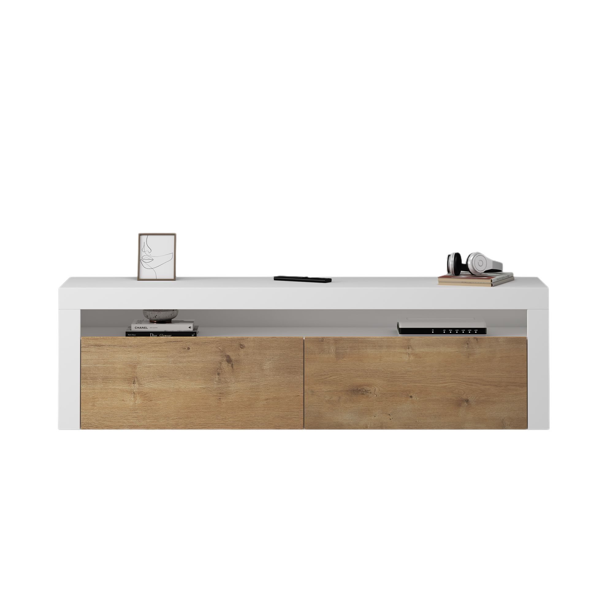 Lowboard TV-Board Fernsehschrank Hängend Fernsehtisch Holz 160x40x46cm