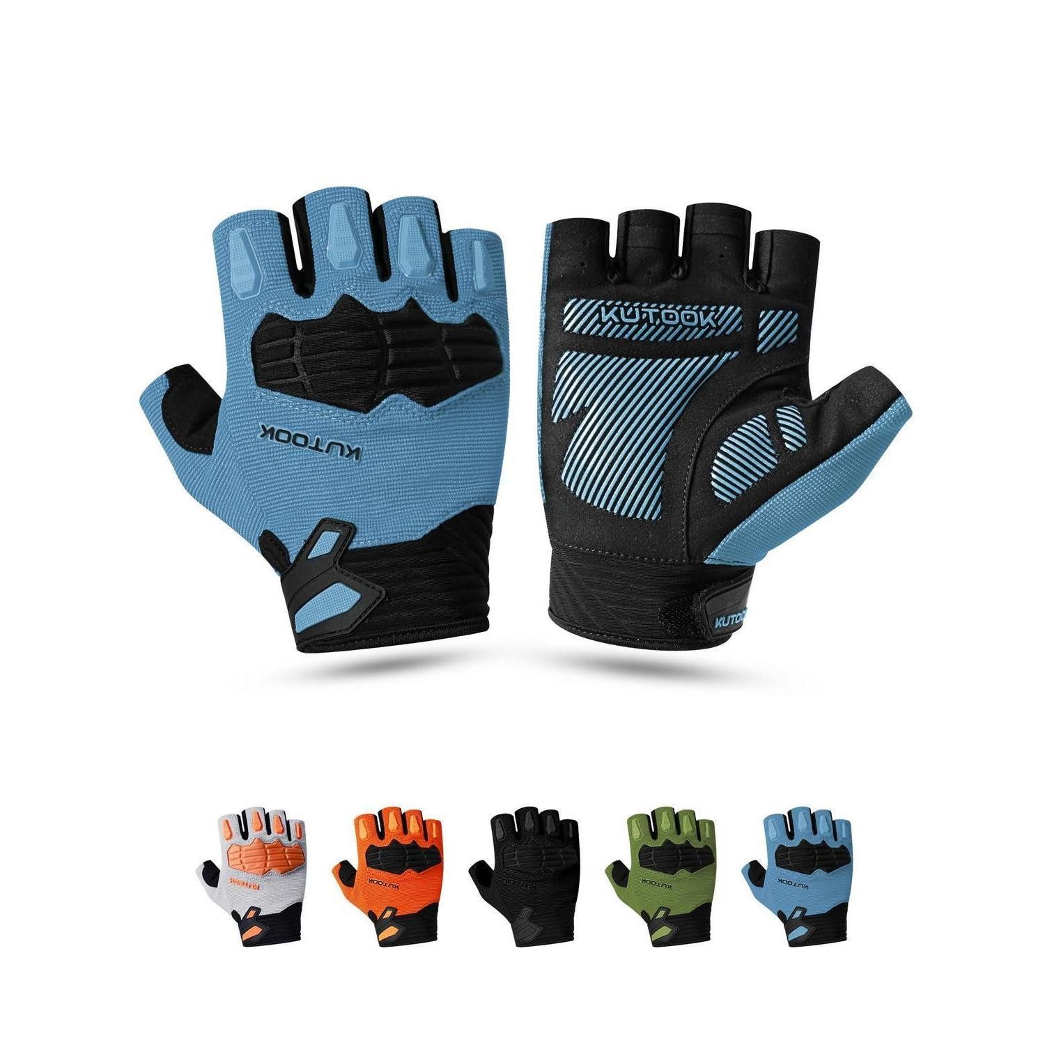 LuxusKollektion Fahrradhandschuhe Fahrrad Handschuhe Sommer Herren Damen KT202 S Blau (1-St)