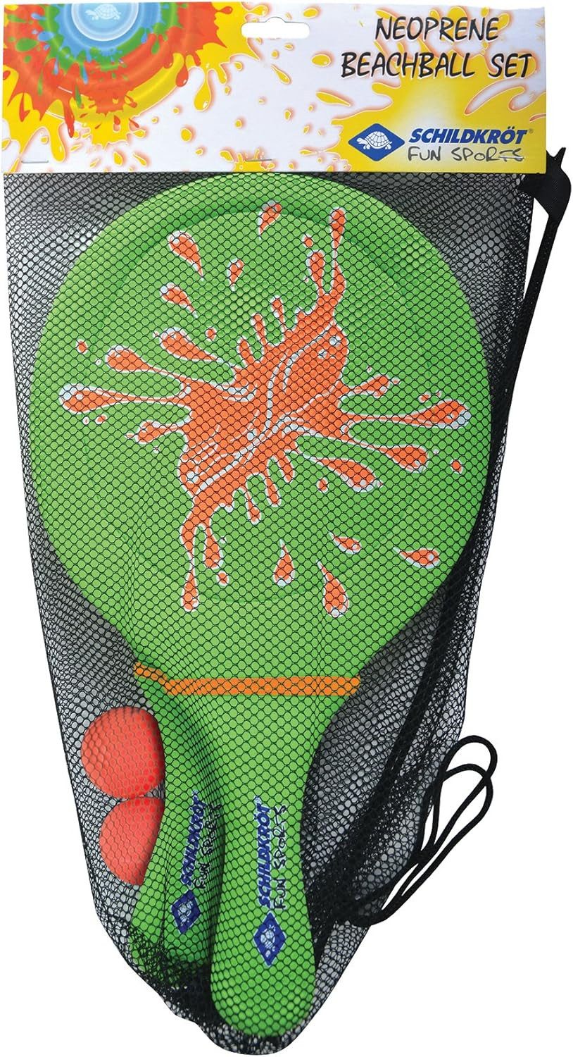 Schildkröt Beachballschläger Neopren Beachball Set Grün, Outdoor Strand Funsport Set Beachball