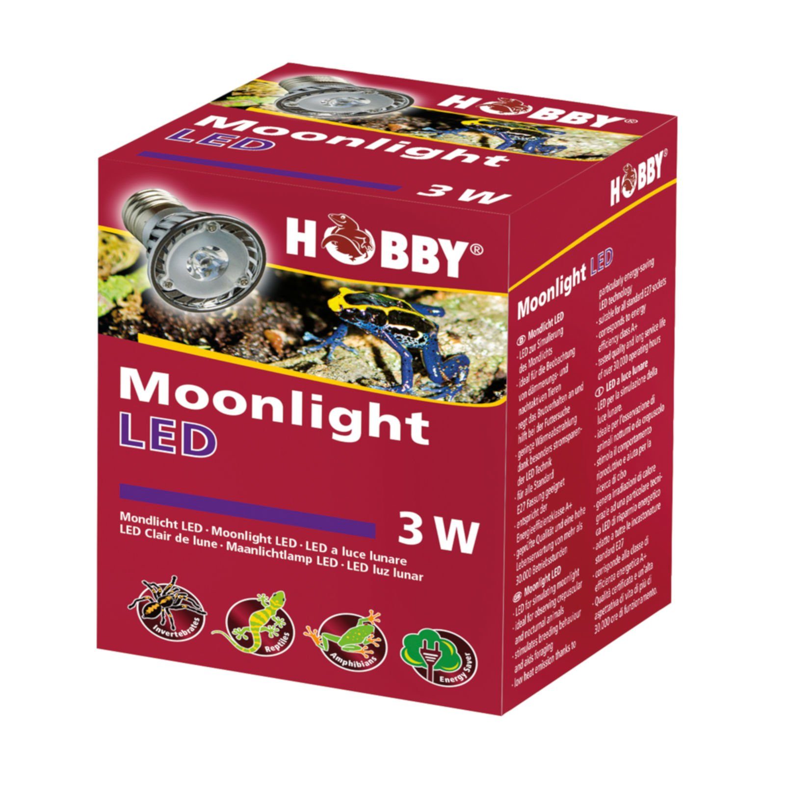 HOBBY Terrarienleuchte Moonlight LED, Mondlicht Strahler für Terrarien - 3W