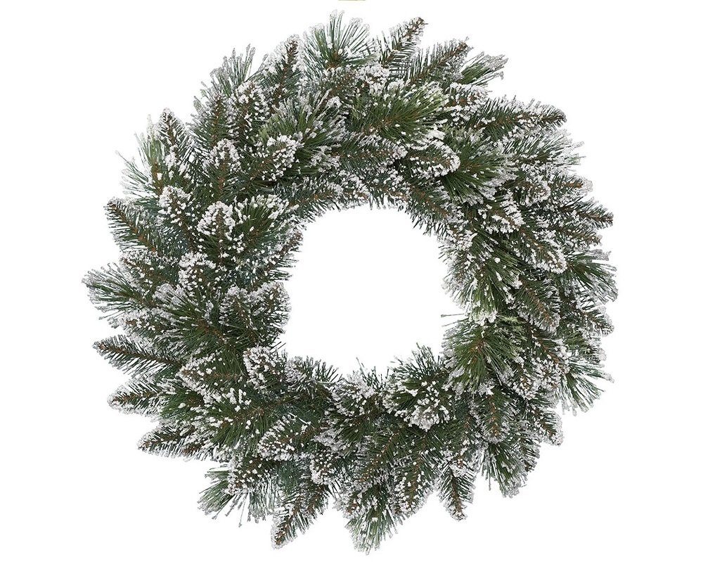 Kaemingk Adventskranz Kranz Adventskranz Dekokranz Kieferkranz PVC Frost Türkranz Ø 50 cm