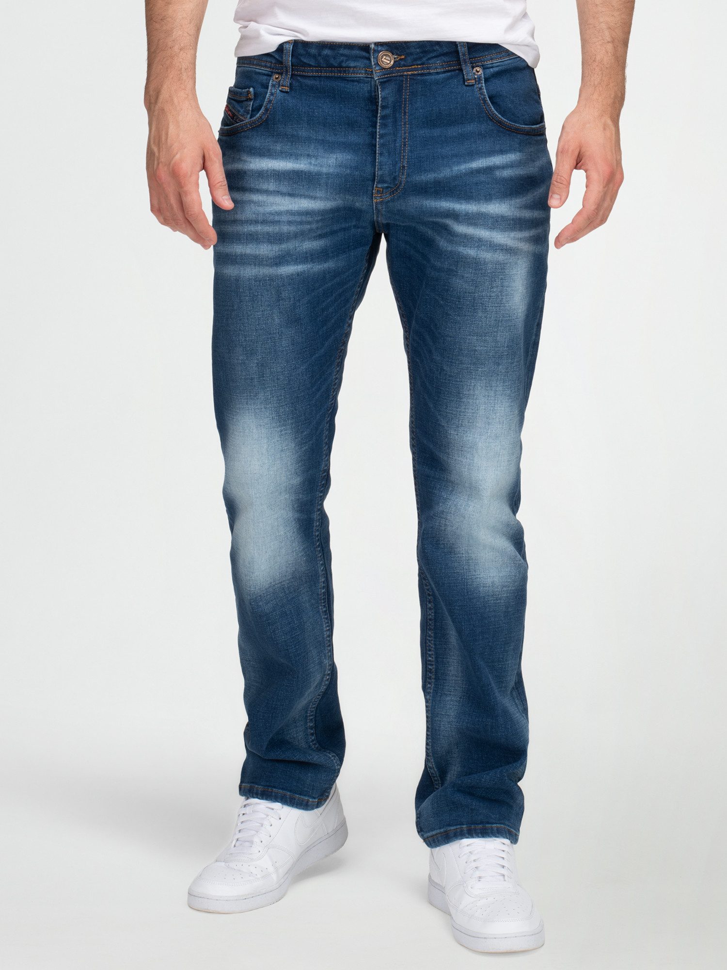 Lorenzo Loren Straight-Jeans Lorenzo Loren Herren Jeans Regular Fit Blau LL-4021