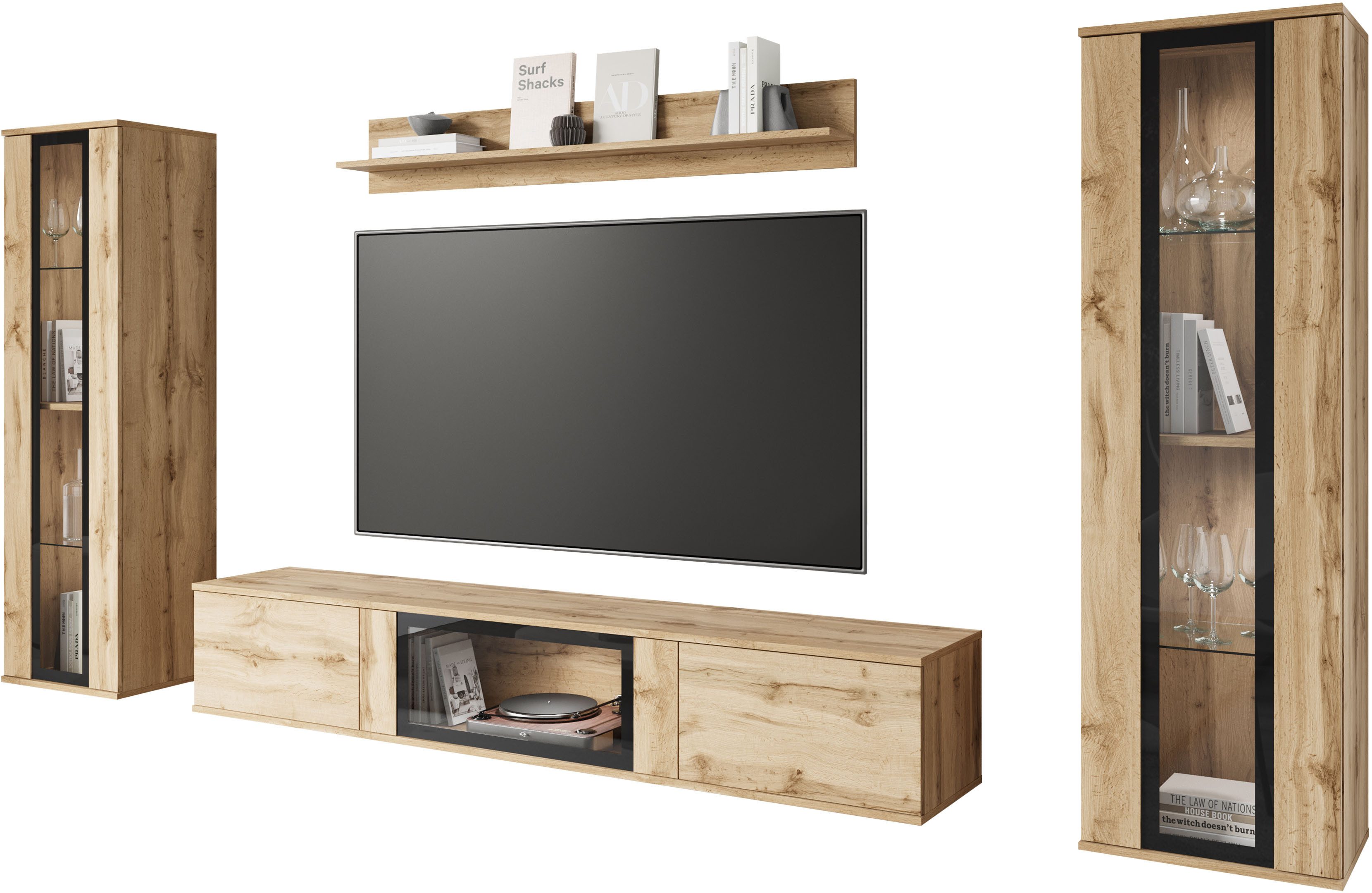 INOSIGN Wohnwand Caro, stehend und hängend montierbar, (Komplett-Set, 4-St. günstig online kaufen