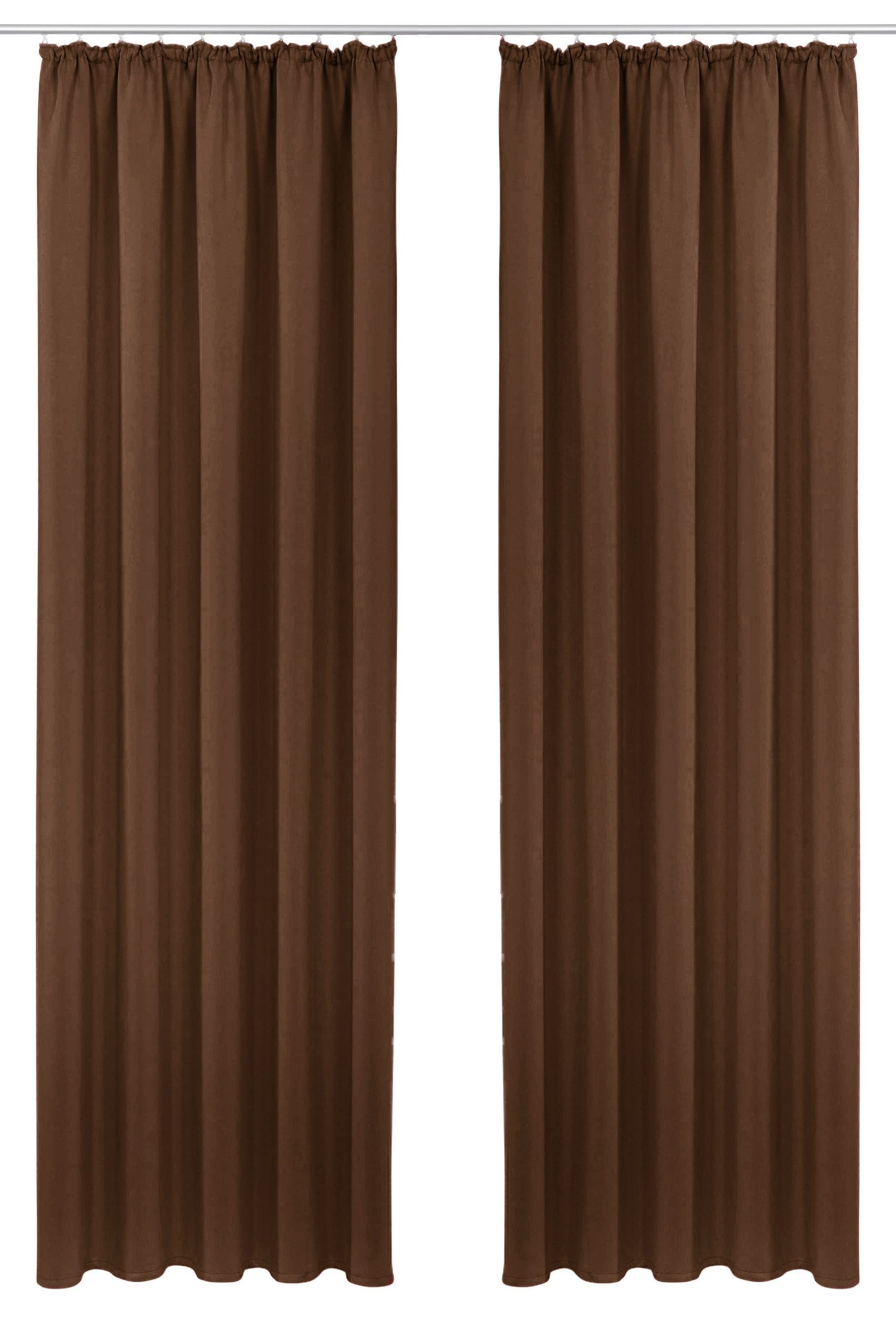 OTTO home Vorhang SOLA (2 St), Kräuselband, verdunkelnd, Polyester, Breite:130 cm, 1 Schal, einfarbig, Verdunkelung