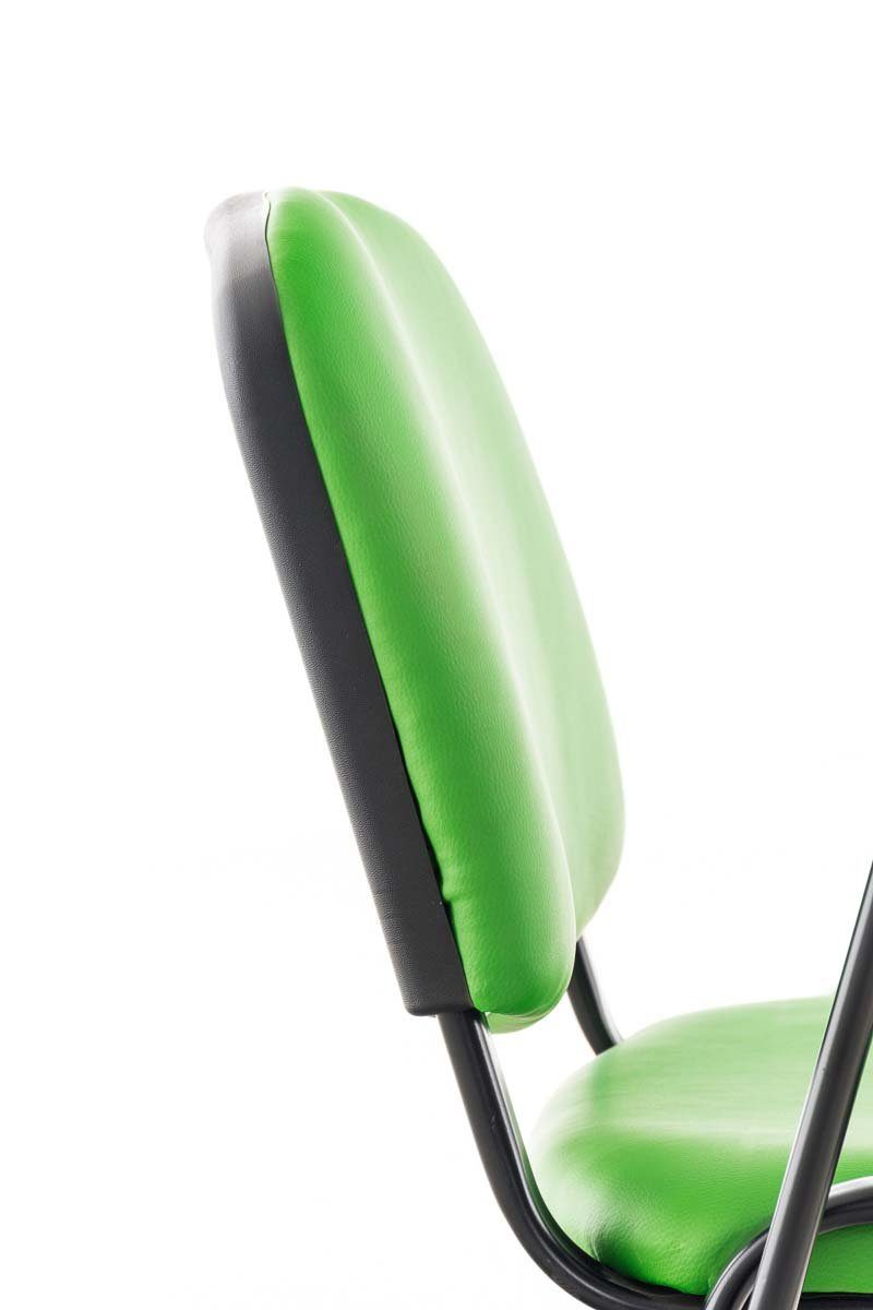 Polsterung - Kunstleder grün Keen - schwarz Konferenzstuhl Sitzfläche: mit - Warteraumstuhl Besucherstuhl - (Besprechungsstuhl TPFLiving Metall hochwertiger Messestuhl), Gestell:
