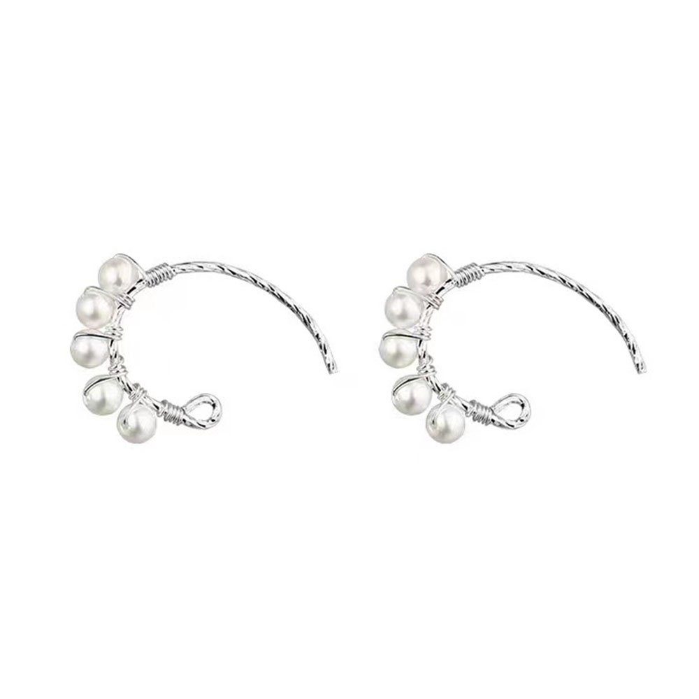 POCHUMIDUU Paar Ohrhänger s925 Perlenohrringe aus Sterlingsilber (2-tlg., Geknotete Metallic Ohrringe Haken), Für ein Mädchen oder eine Dame