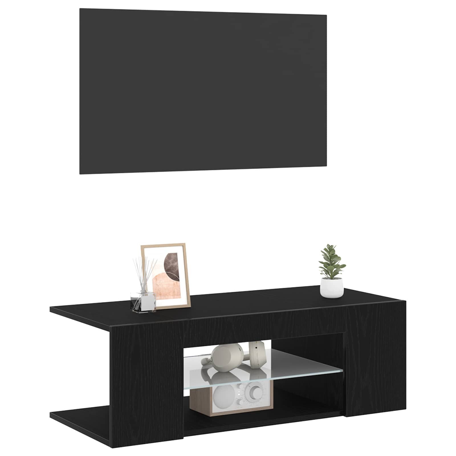 vidaXL TV-Schrank TV-Schränk 90 x 39 x 30 cm Schwarz Eichen-Optik Holzwerkstoff (1-St)