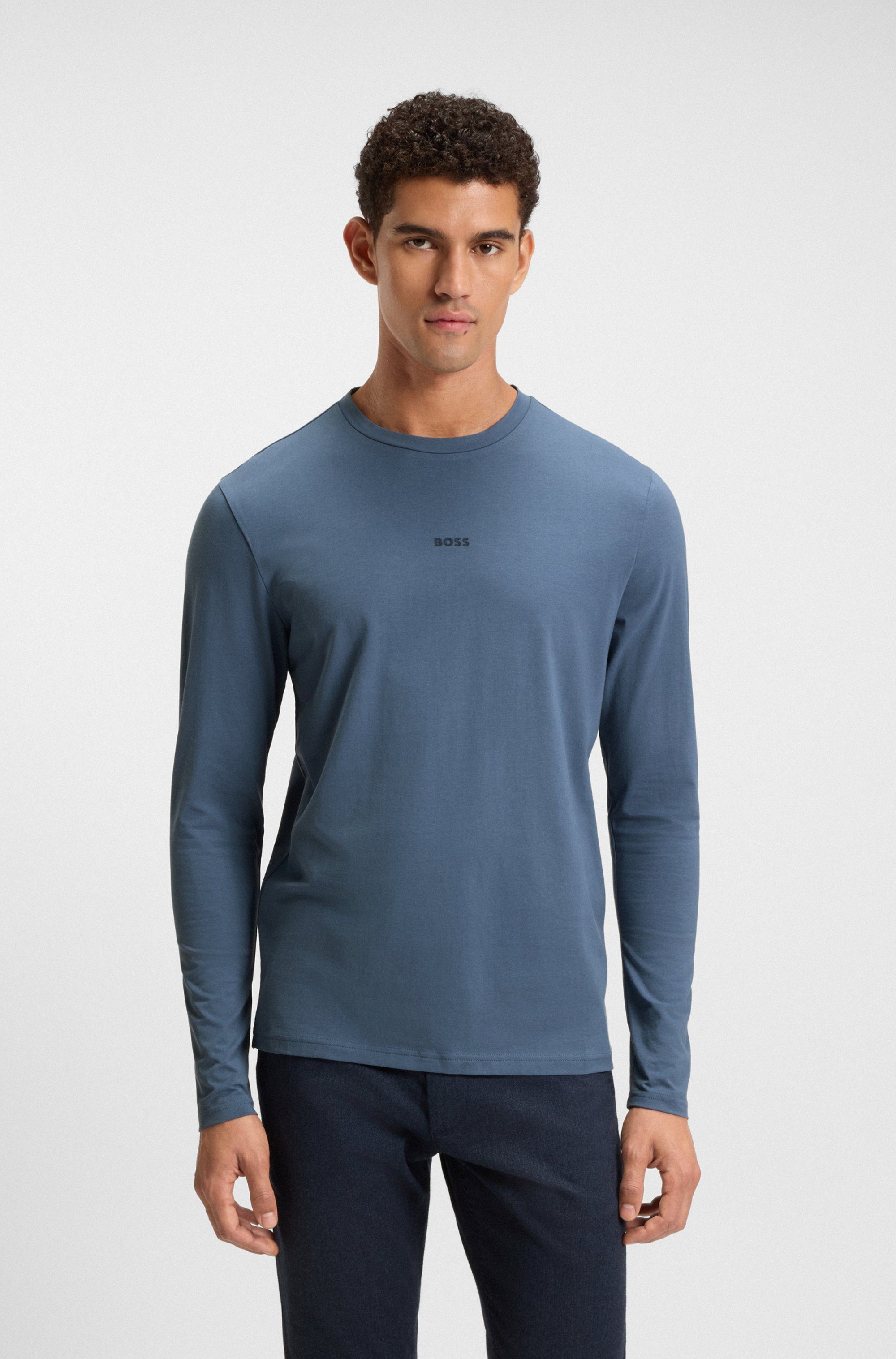 BOSS ORANGE Langarmshirt TChark mit Logo-Schriftzug