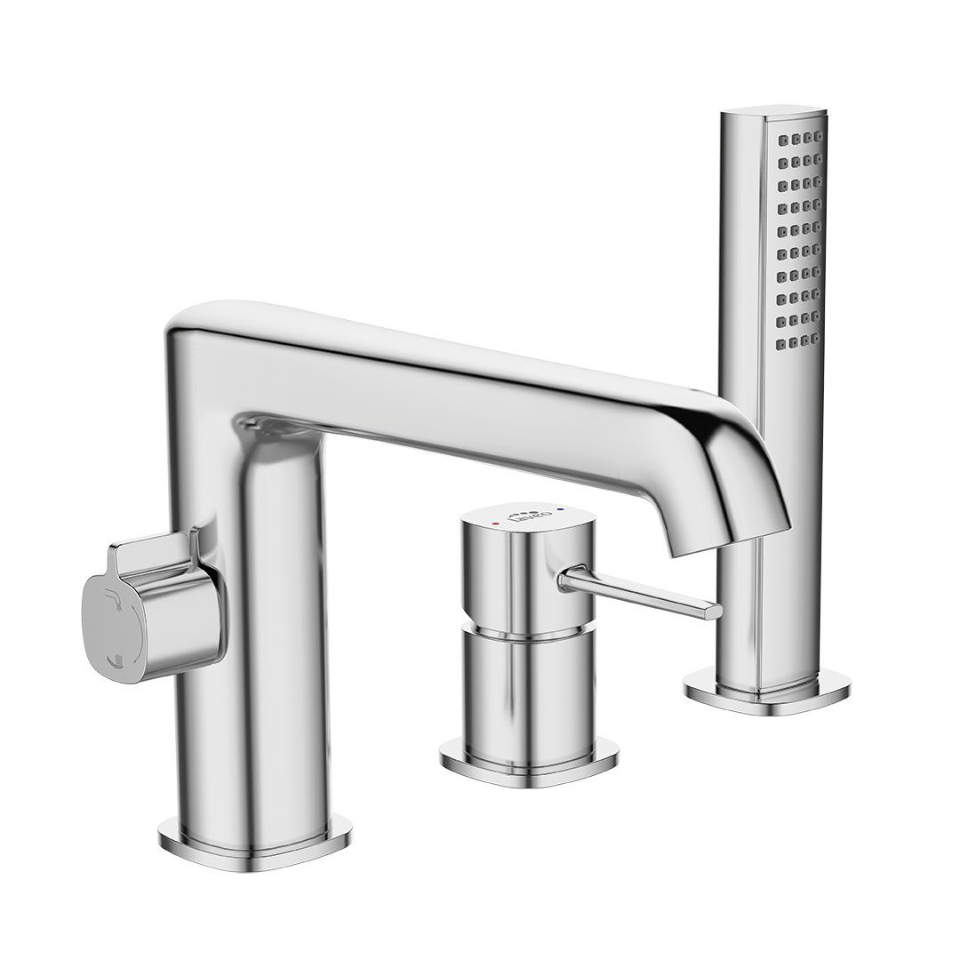 KOLMAN Wannenarmatur POLA Wannenrandarmatur 3 Loch Set für Badezimmer in Si günstig online kaufen