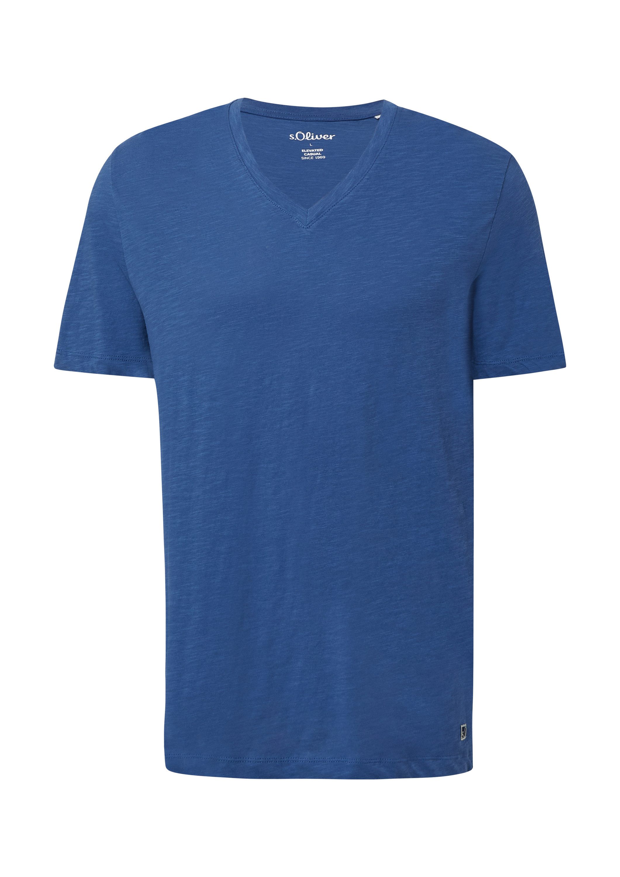 s.Oliver Kurzarmshirt T-Shirt T-Shirt aus Baumwolle mit V-Ausschnitt günstig online kaufen