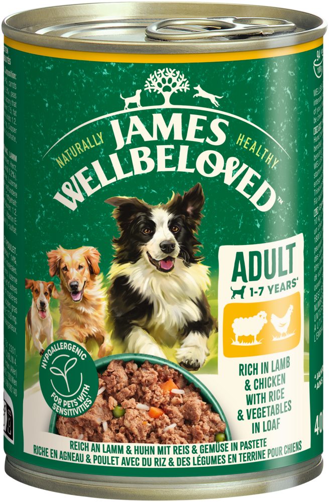 James Wellbeloved JAMES WELLBELOVED™ Hund Dose Lamm & Huhn in Pastete 6 x 400g, Nassfutter für: Hunde