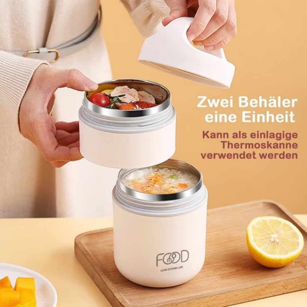 Ophy Thermobehälter Edelstahl Thermobehälter 680 ml – auslaufsicher, hitzebeständig, bruchsicher & robust – tragbare Frühstücksbox für unterwegs – Bild 4 von 5
