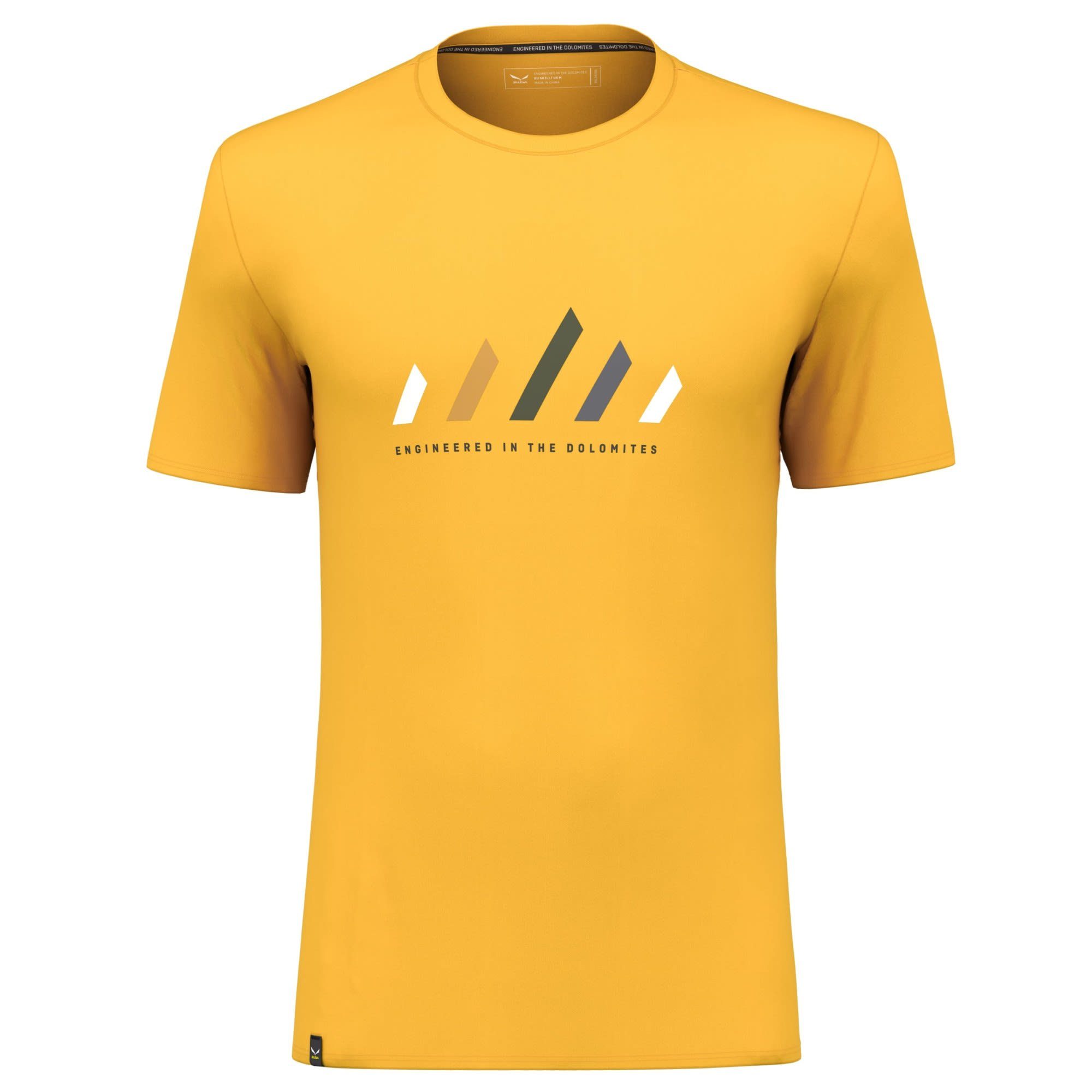 Salewa T-Shirt Salewa M Pure Stripes Dryton T-shirt Herren Gold