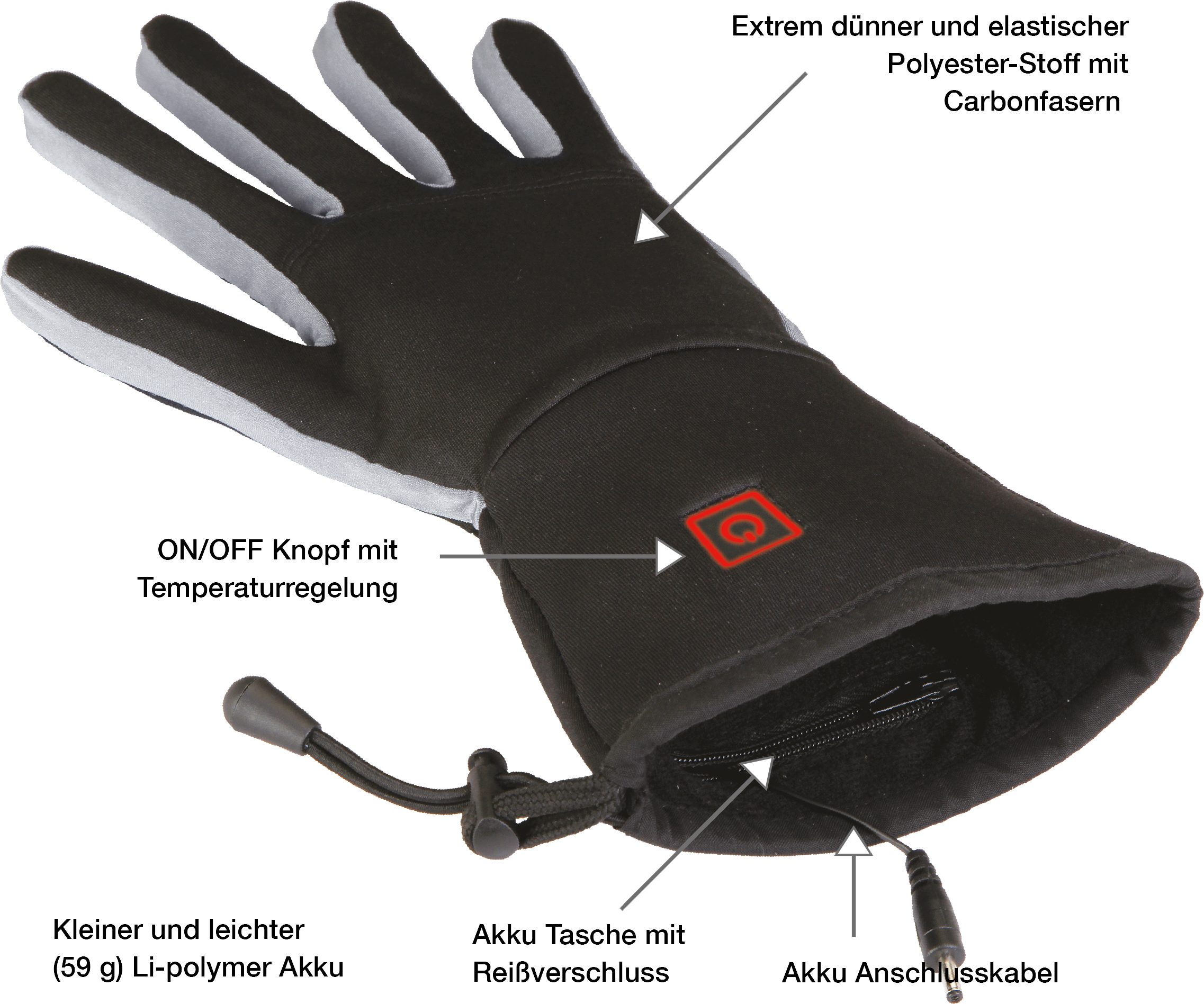 Thermo Skihandschuhe Handschuhe Gloves Thermo beheizbare
