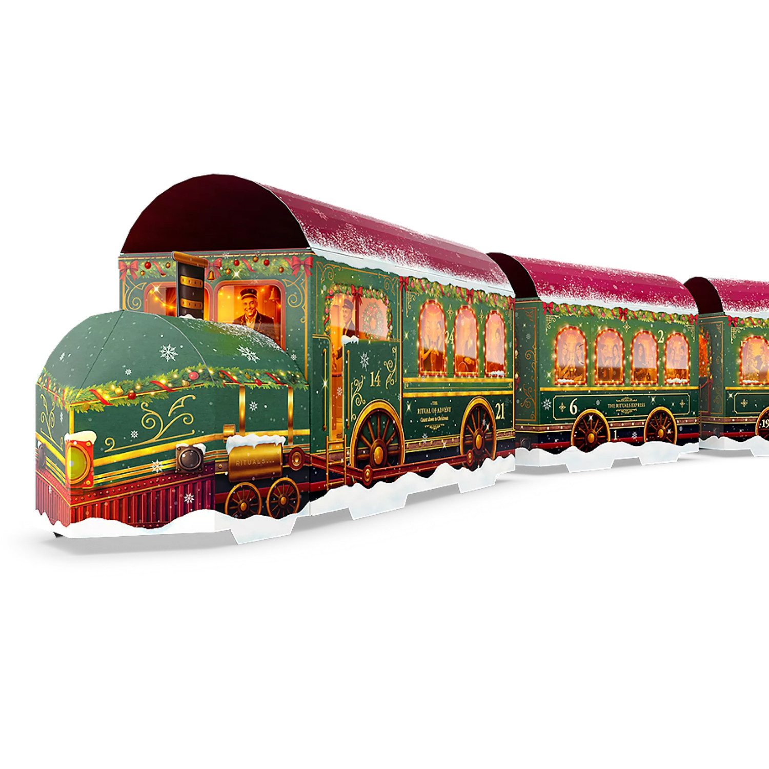 Rituals Adventskalender Rituals Premium Adventskalender 2026 – Zug-Display, 24 Überraschungen (24-tlg), 24-tlg. Zug-Kalender 6 Produkte Originalgrösse Body, Bath & Home