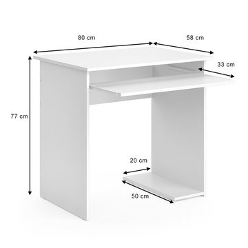 Vicco Computertisch Schreibtisch Bürotisch Arbeitstisch NICK weiß