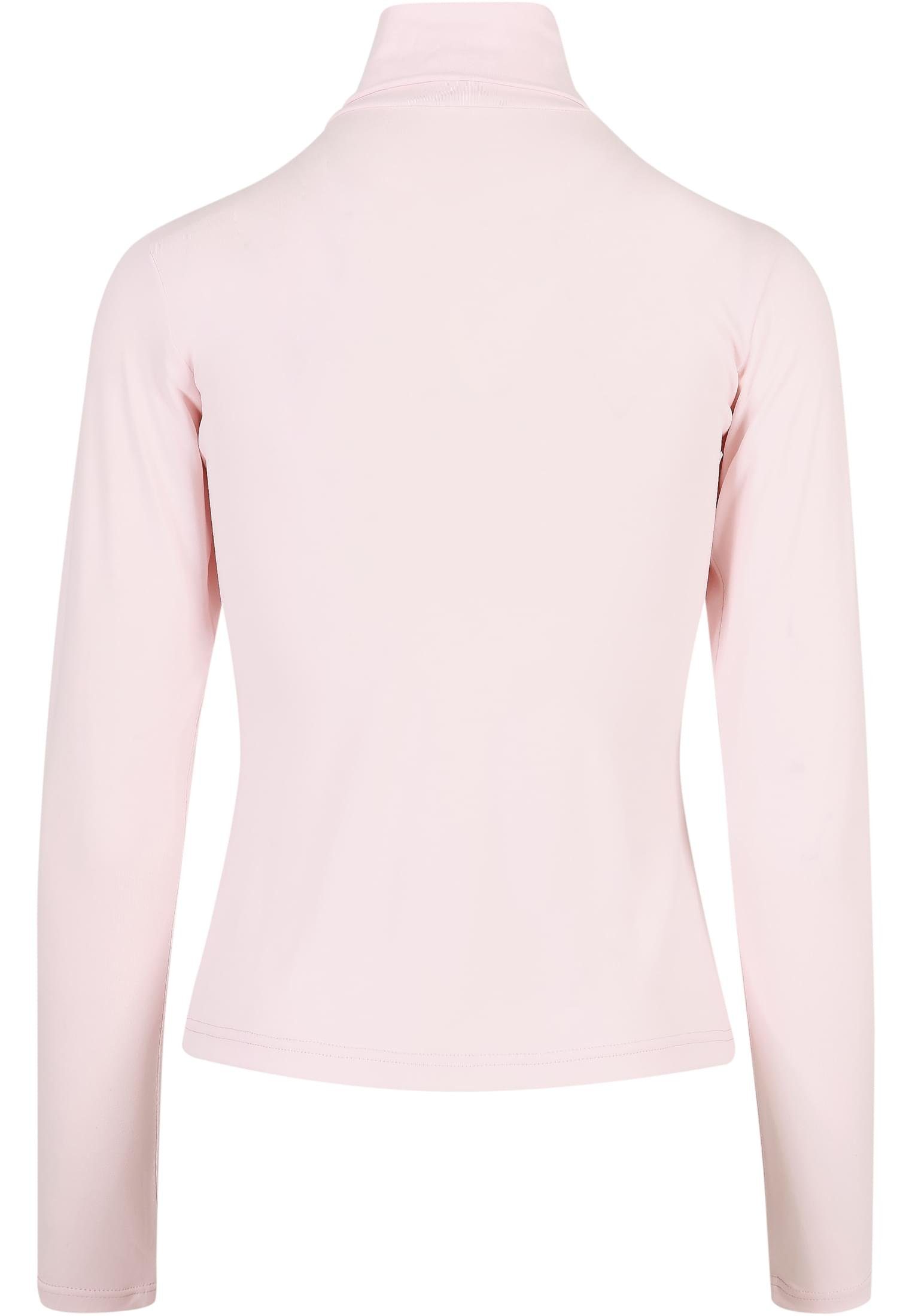 Damen Modal Turtleneck Langarmshirt URBAN CLASSICS Ladies pink (1-tlg) Longsleeve