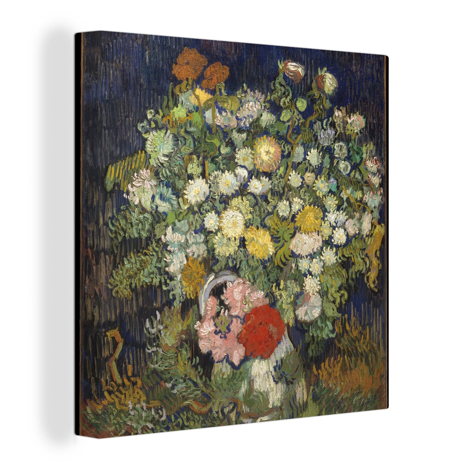 Leinwandbild für Vincent Schlafzimmer St), Leinwand van - Bilder in Vase einer (1 Wohnzimmer Blumenstrauß Gogh, OneMillionCanvasses®