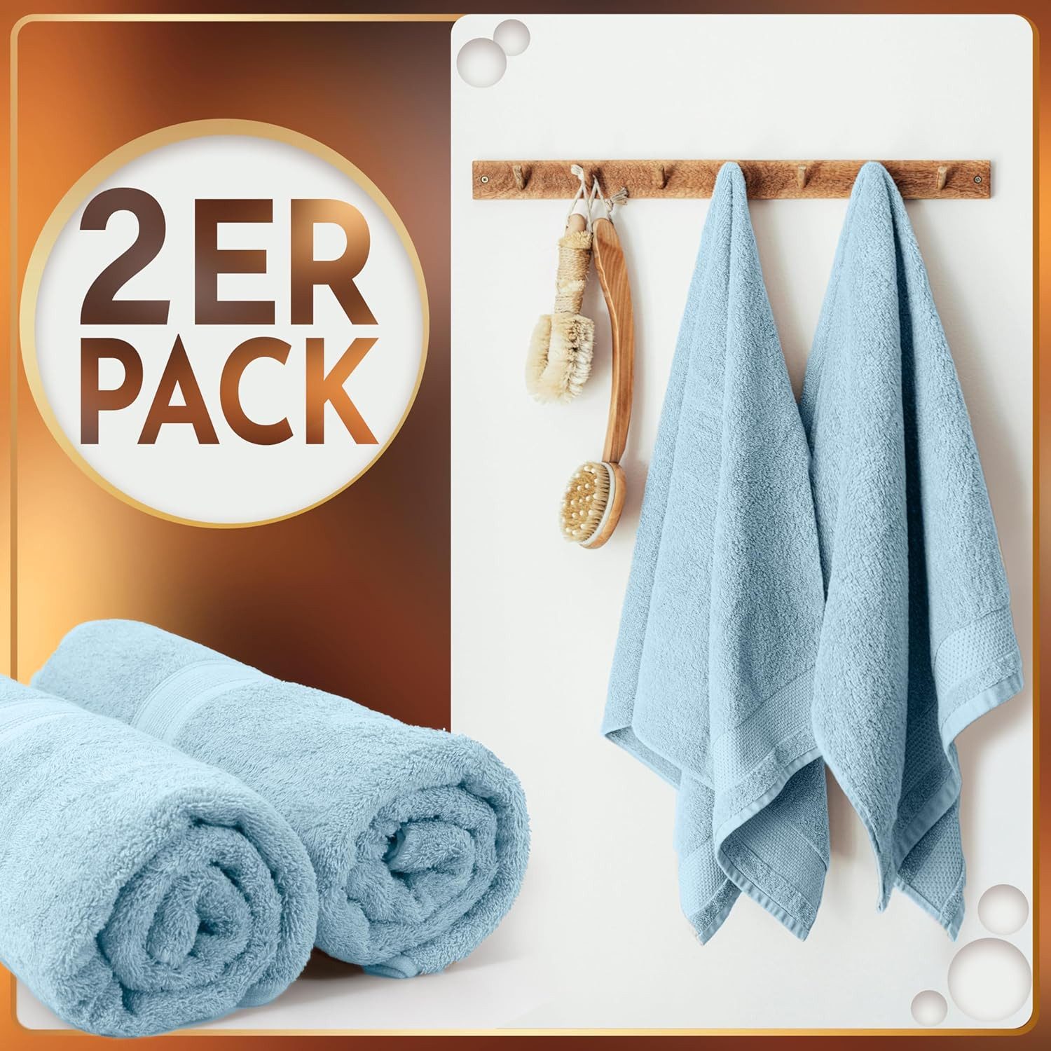 NatureMark Saunatuch Frottier Saunatücher 80x200cm, 100% Baumwolle (2-St), günstig online kaufen