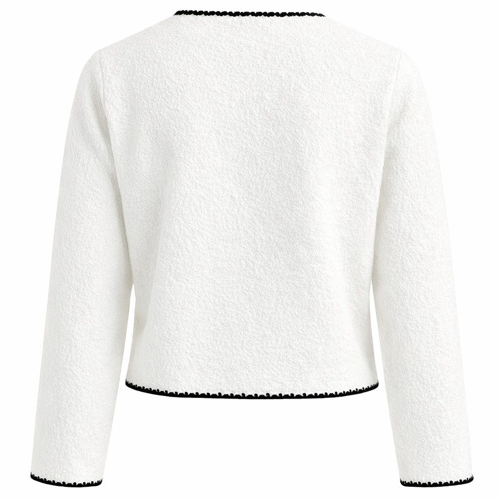 Mississhop Kurzjacke Damen Bouclé-Blazer mit Kontrastpaspeln M.420 günstig online kaufen