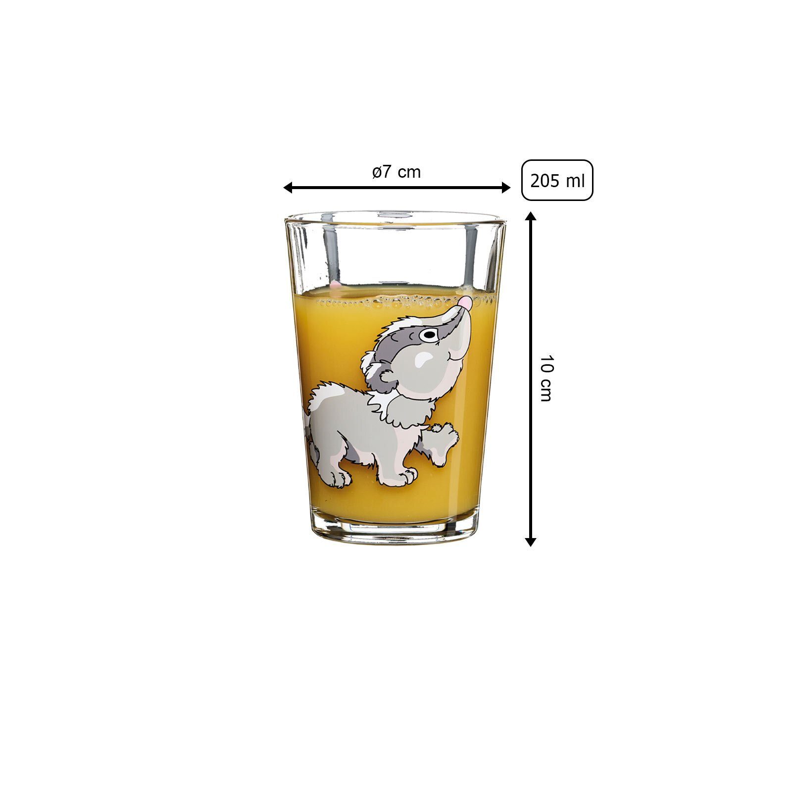Ritzenhoff & Breker Kinderbecher Waldtiere Kindergläser 205 ml 6er Set, 6-tlg., Glas