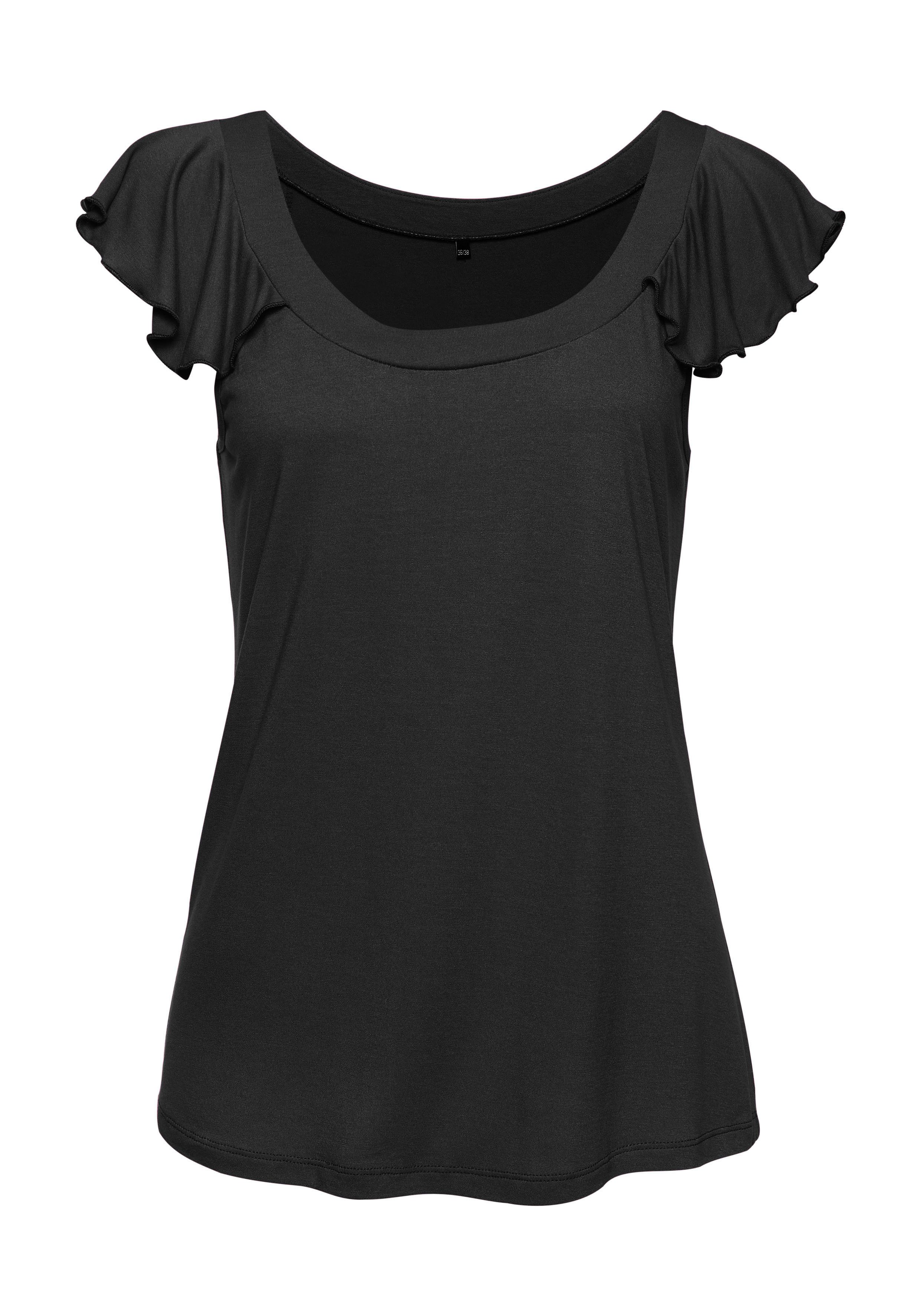 Vivance by Lascana Rundhalsshirt mit verspielten Volants aus weichem Jersey, sommerlich – Bild 2 von 5