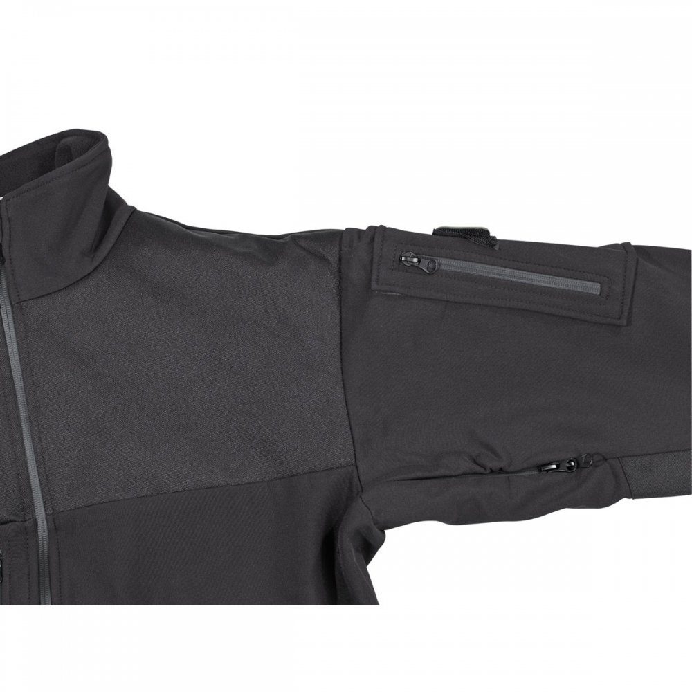 MFH Softshelljacke Soft Shell Jacke, "Protect", schwarz - S Windfang am Ärmelsaum mit Daumenloch