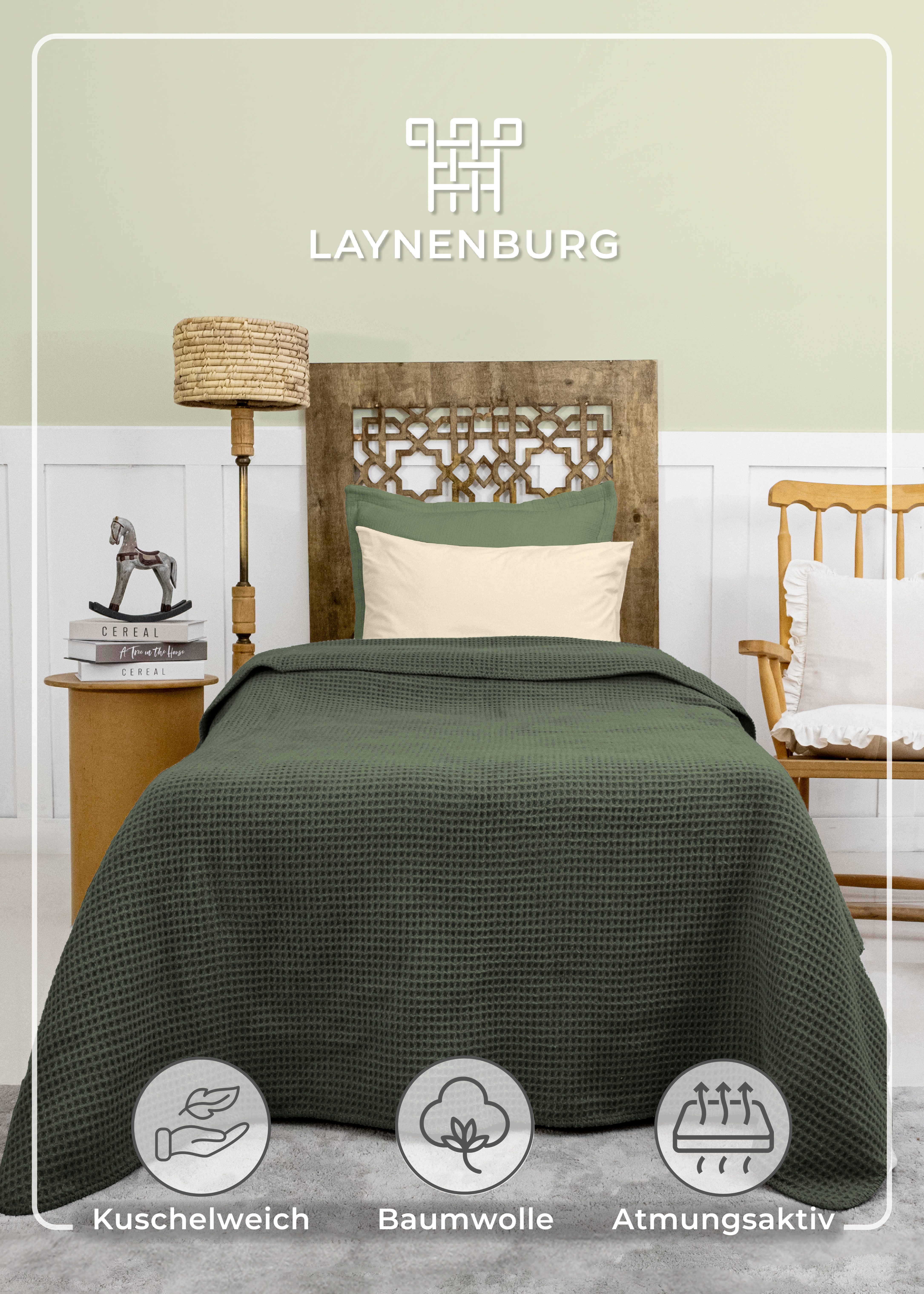 Wohndecke Wohndecke Waffelpique aus Baumwolle - Kuscheldecke, Baumwolldecke günstig online kaufen