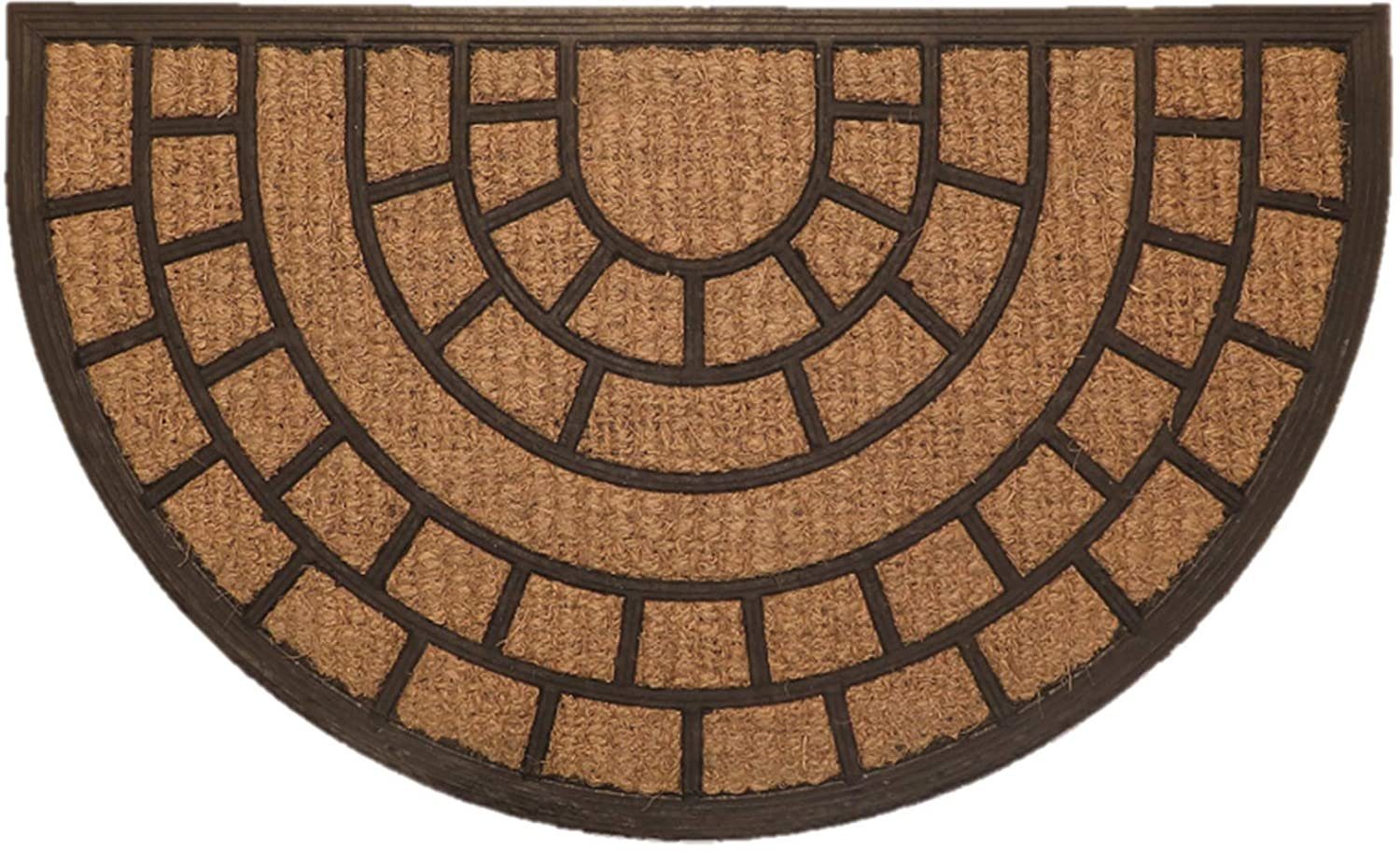 oKu-Tex Fußmatte Structure halbrunder Türvorleger, Kokos und Gummi, halbrund, verschiedene Muster 45 x 75 cm