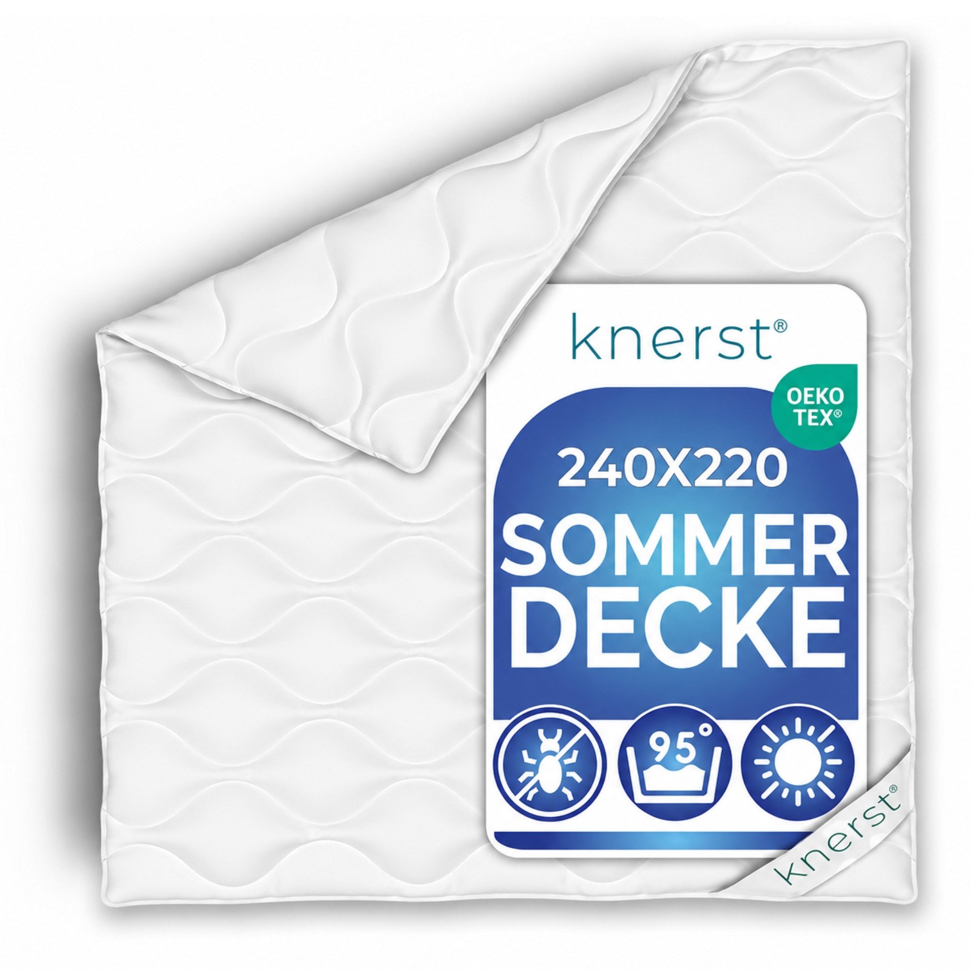 KNERST Microfaserbettdecke Allergiker Bettdecke Atmungsaktiv Klimafaser Steppdecke, Füllung: Klimafaser-Polyesterfüllung, Bezug: Polyester, Sommerdecke, 240x220 cm, Klimafaserfüllung, allergikerfreundlich