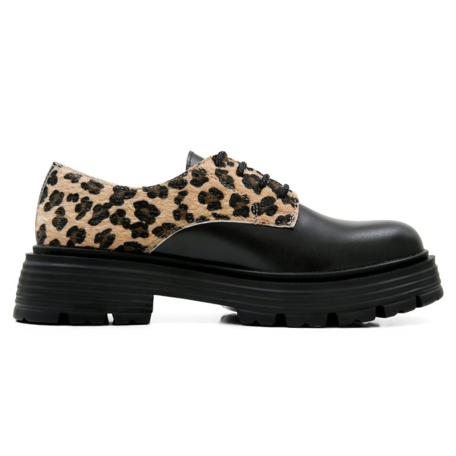 DOGO Brooklyn Black-Leo Damen Halbschuhe Ballerina Handgefertigt